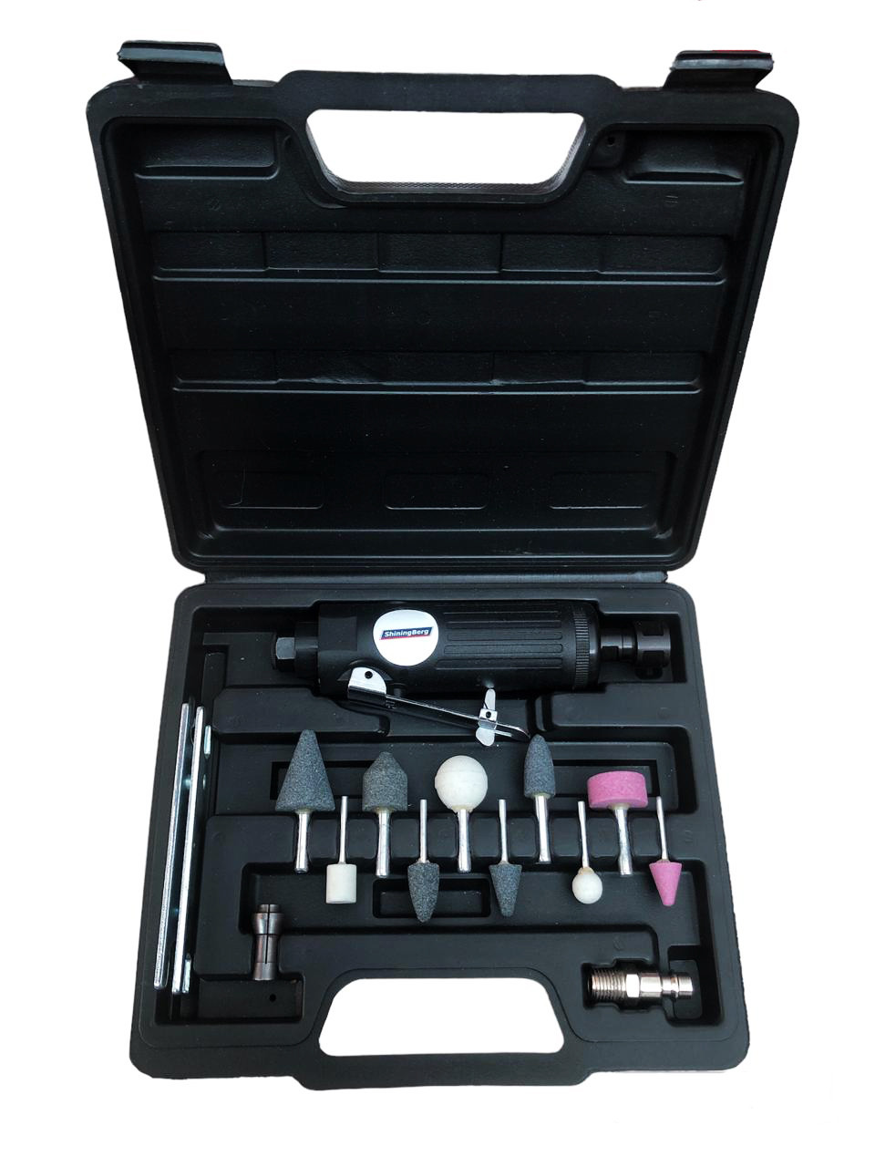 Пневмошмашинка з цанговим затискачем 25000 об./хв із комплектом насадок 11206K, фото 1