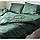 Комплект постельного белья Вилена Страйп сатин Темно зеленый полуторный размер, фото 2