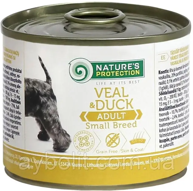 Вологий корм для собак Nature's Protection Adult small breed телятина/качка 200 г (KIK45095) (4771317450951)