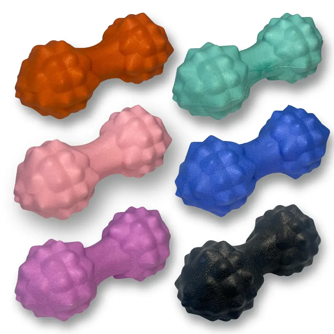 М'яч масажний подвійний з щільної гуми L-16см, фото 1