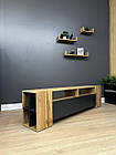 Тумба під ТВ довжиною 180 см з ящиками та полицями Дуб аппалачі з антрацит, фото 2