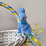 Білий Дитячий пасхальний кошик для дівчаток і хлопчиків з зайчиком, фото 5