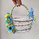 Білий Дитячий пасхальний кошик для дівчаток і хлопчиків з зайчиком, фото 6