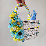 Білий Дитячий пасхальний кошик для дівчаток і хлопчиків з зайчиком, фото 7