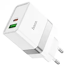 Мережевий зарядний пристрій HOCO N21 Extension speed PD30W+QC3.0 charger set(C to iP) White