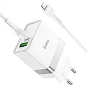 Мережевий зарядний пристрій HOCO N21 Extension speed PD30W+QC3.0 charger set(C to iP) White, фото 2