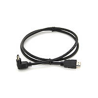 Кабель Merlion HDMI-HDMI  1.0m, v1.4, OD-7.5mm, круглый Black, коннектор Black 90° угловой(7254#)