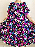 Платье с коротким рукавом для крупных женщин 64-66р
