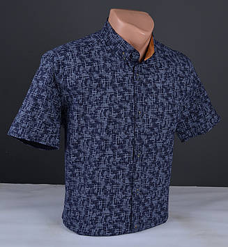 Чоловіча сорочка з коротким рукавом G-port синя Туреччина 5091