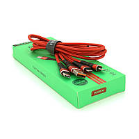 Кабель KSC-296 TUOYUAN charging data cable 3 in 1 Micro / Iphone / Type-C, длина 1м, Red, BOX i