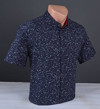Чоловіча сорочка з коротким рукавом G-port синя Туреччина 5093