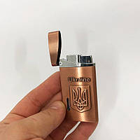 Турбо зажигалка, карманная зажигалка "Ukraine" 325. ZF-582 Цвет: бронзовый qwe
