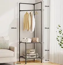 Кутова підлогова вішалка для одягу 180х45х45 см стійка для речей Corner coat rack NO:9603, фото 5