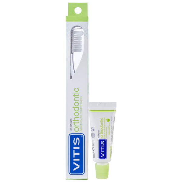 Щітка зубна середня VITIS ORTHODONTIC REGULAR + VITIS ORTHODONTIC зубна паста 15 мл