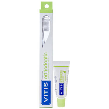 Щітка зубна середня VITIS ORTHODONTIC REGULAR + VITIS ORTHODONTIC зубна паста 15 мл, фото 1