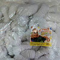 Гумки для волосся білі, 50 шт., (55 мм)