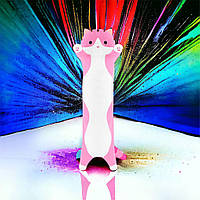 Мягкая плюшевая игрушка Длинный Кот Батон котейка-подушка 50 см. NG-776 Цвет: розовый qwe
