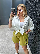 Шорти жіночі стрейч кулір із кишенями літо великі розміри, фото 2