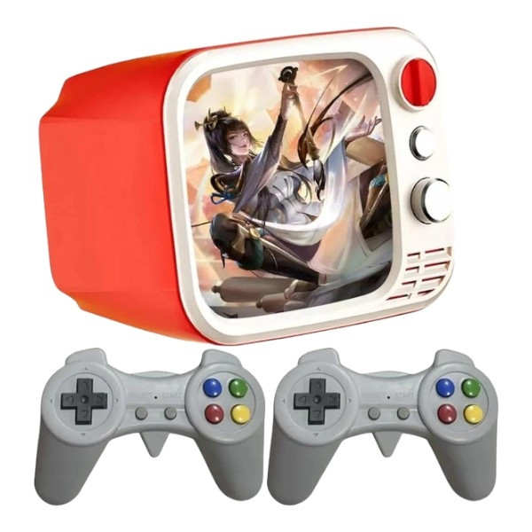 Ігрова портативна консоль Ретро з монітором 3.5" + два джойстики 740 ігор H7 Mini TV Помаранчева, фото 1