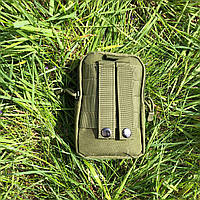 Тактическая сумка - подсумок для телефона, система MOLLE органайзер тактический из кордуры. RP-625 Цвет: хаки