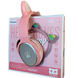 Бездротові Bluetooth навушники з котячими вушками LED SP-25, фото 3