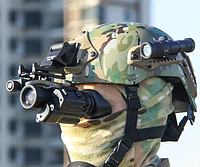 Прилад нічного бачення Монокуляр Monocular PVS-14 з кріпленням на шолом каску