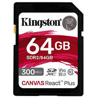 Карта памяти Kingston 64GB class 10 UHS-II U3 Canvas React Plus (SDR2/64GB) o