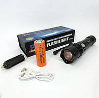 Фонарь аккумуляторный X-Balog BL-B88-P90, яркий фонарик, качественный фонарик, мощный ZE-990 ручной фонарик
