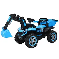 Електромобіль Трактор з ковшем дитячий (2 мотори по 35W, акум 12V7AH, музика, світло) Bambi M 5812BLR-4 Синій