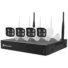 Комплект відеоспостереження на 4 камери NVR Wi-Fi з реєстратором, фото 3