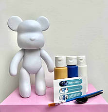 Флюїдне ведмежатко fluid bear bearbrick, 23 см, з фарбами YELLOW, фото 4