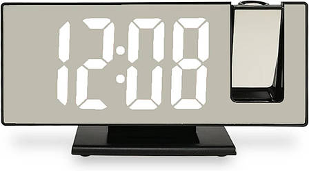 Годинник настільний із проєкцією часу на стелю з LED-дисплеєм і будильником, фото 1