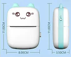 Портативний СИНІЙ дитячий міні принтер (Mini Printer), термопринтер, кишеньковий дитячий принтер, фото 4