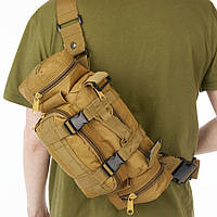 Сумка - підсумк тактична поясна Tactical військова, сумка нагрудна з ременем на плече 5 AF-618 літрів кордура qwe