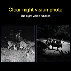 Нагрудна боді-камера Фотолівушка мисливська камера P66 12mp з екраном і нічним баченням, фото 4