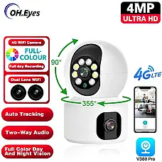 Домашня камера відеоспостереження WIFI 2DUAL LENS PTZ CAMERA APP:V380PRO 4MP, фото 3