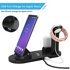 Бездротова зарядна станція 3in1 Wireless charger 10 вт., фото 5