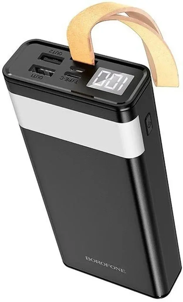 Повербанк BOROFONE BJ18-20000мАг Power Bank з цифровим дисплеєм, ліхтарем, 2хUSB Чорний BYT