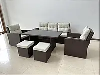 Комплект садовой мебели из ротанга GardenLine коричневый Плетеная мебель для сада (Садовая мебель из ротанга)