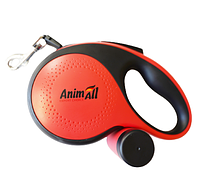 AnimAll рулетка-поводок с диспенсером для собак S до 15 кг/3 метров красная, MS7016-B, (Х/24/Х)