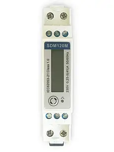 SDM120Modbus Лічильник модульний,1x230В AC, з RS485, Вх.45A (кл.1)