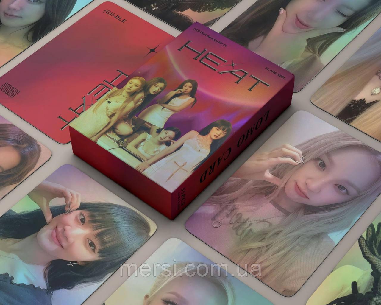 Голокрафічні картки (G)I-dle K-POP lomo кейпоп карти к поп gidle джі айдл дж ідл картки -  Heat  - 55 шт