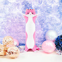 Мягкая плюшевая игрушка Длинный Кот Батон котейка-подушка 50 см. XS-818 Цвет: розовый qwe