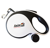 AnimAll рулетка-поводок с диспенсером для собак XL до 50 кг/8 метров белый MS7016-B, (Х/24/Х)