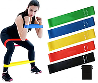 Резинка сопротивления Эспандер 5 штук для йоги ног Качественные фитнес резинки 5 шт для фитнеса тренировок RZP