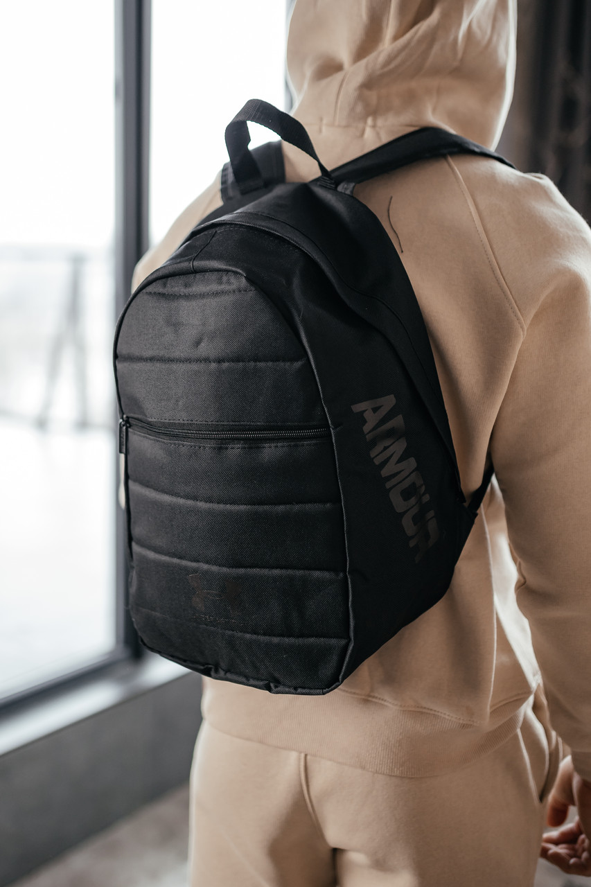 Рюкзак спортивний міський чоловічий чорний Under Armour, міцний молодіжний практичний рюкзак
