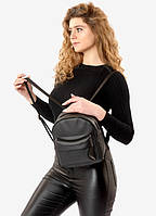 Al Женский модный городской рюкзак из экокожи Sambag Brix SB черный практичный маленький мини стильный