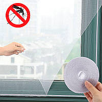 Москитная сетка на окно 130х150см + клейкая лента / Антимоскитная сетка / Оконная сетка от насекомых