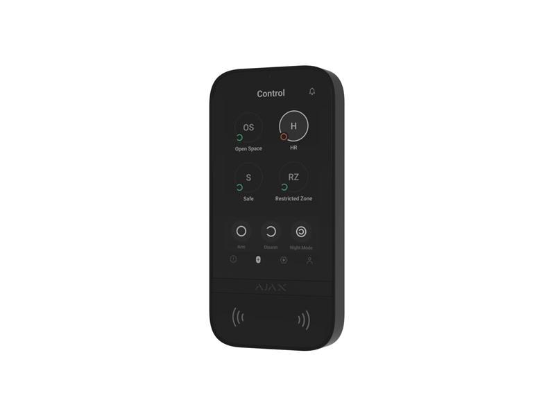 Клавіатура з сенсорним дисплеєм Ajax KeyPad TouchScreen, jeweller, бездротовий, чорний