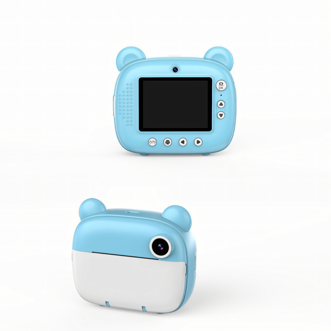 Детский фотоаппарат моментальной печати M3, 2 камеры, micro SD, аккумулятор, USB-зарядка, пластик, розовый Голубой - фото 1 - id-p2192119421